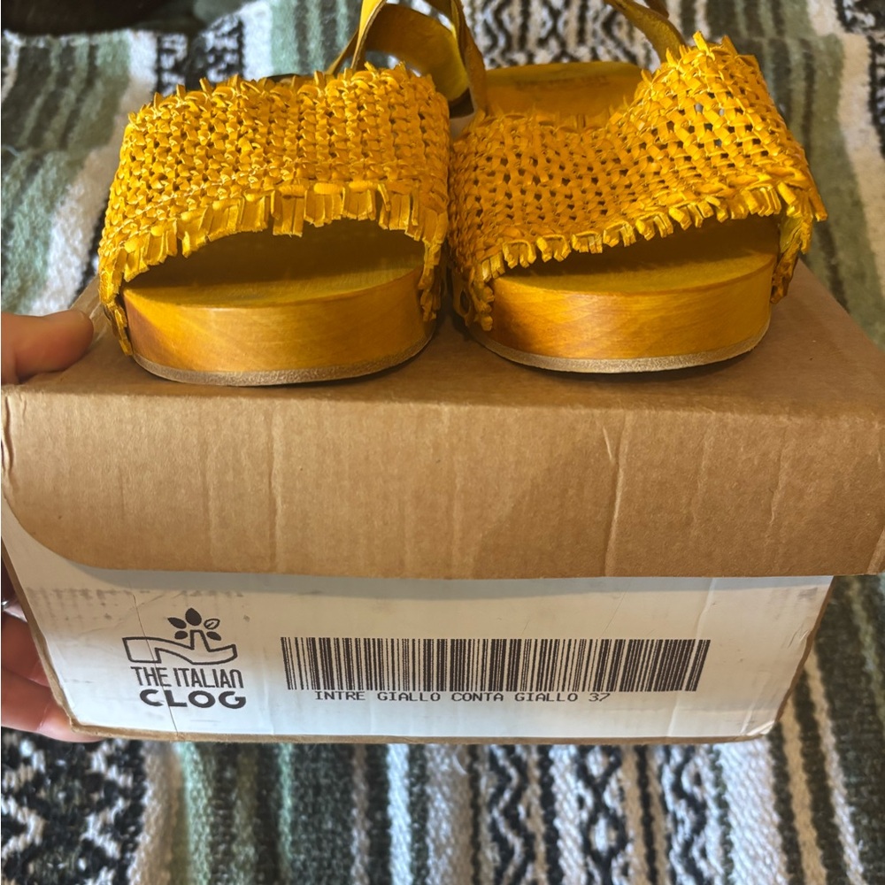 Italian yellow clogs